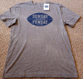 New! Life Is Good Size Small Gray T-shirt Sunday Funday (Football)