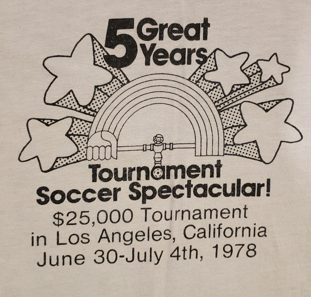 1978 Tournament Soccer Foosball Spectacular Shirt Los Angeles, CA Size Medium