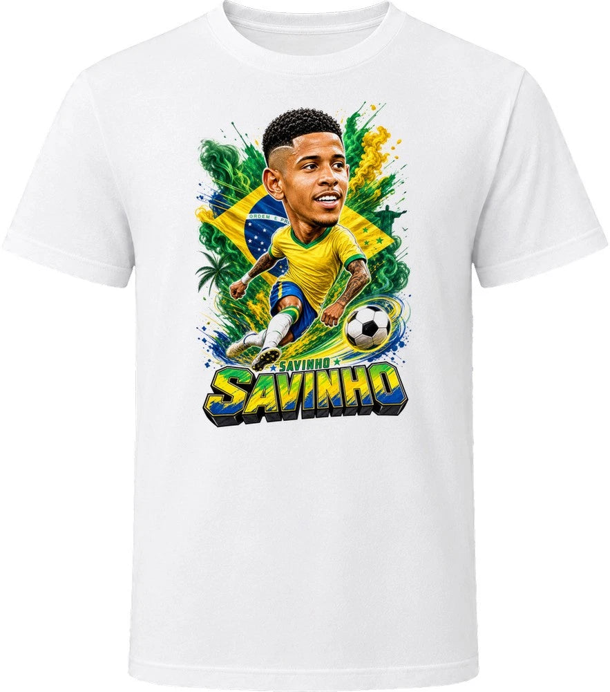 Savinho Brazil Soccer Caricature 2026 World Cup T Shirt