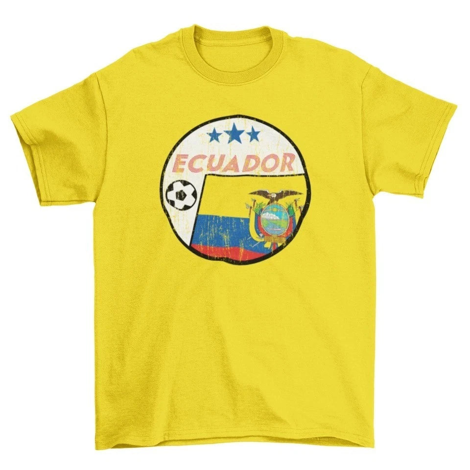 ECUADOR Football T-Shirt 2026 Retro Circle, Adults  World Cup Copa