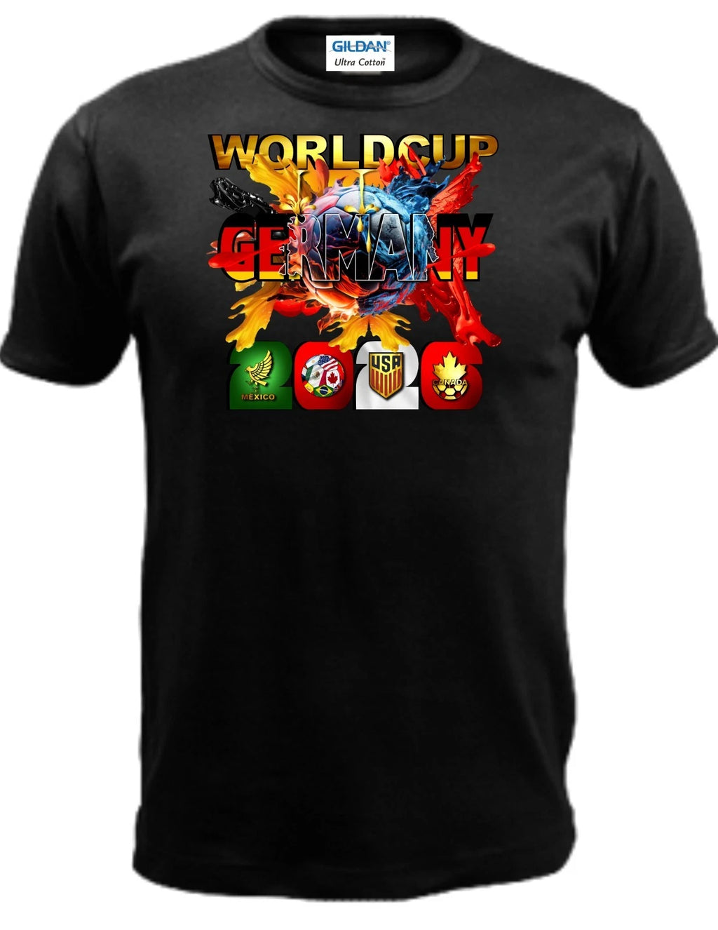 GERMANY SOCCER WORLD CUP 2026 100% COTTON 100% PRESHRUNK GILDAN