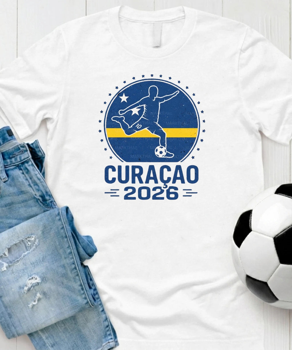 Curaçao 2026 World Soccer T-Shirt Korsow Futbol Shirt Flag Tee Gildan Unisex