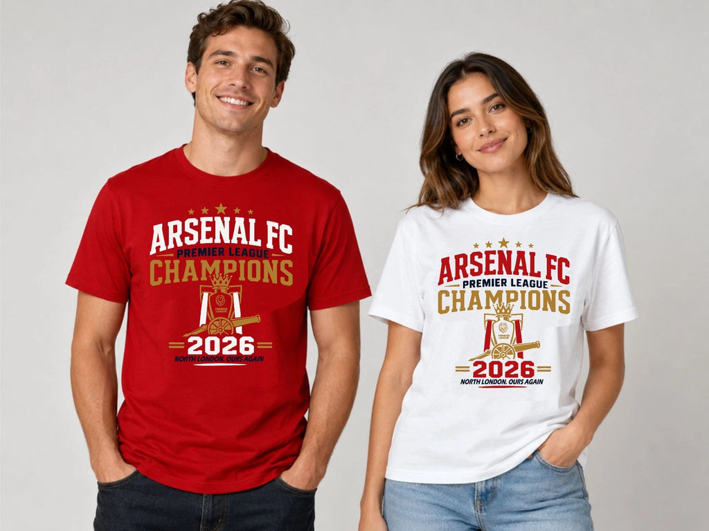 Arsenal FC 2026 Champions T-Shirt, Football Fan Tee Top