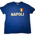 Stedman Napoli Italy Soccer Graphic T-Shirt Blue Mens Large Italian Flag Shield