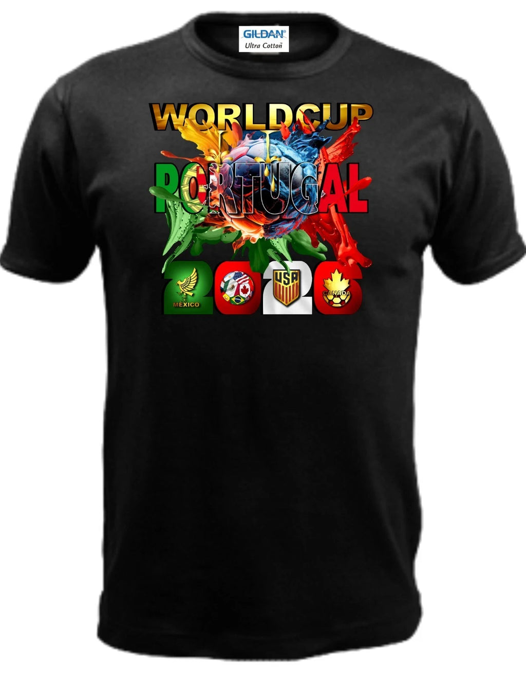 PORTUGAL SOCCER WORLD CUP 2026 100% COTTON 100% PRESHRUNK GILDAN