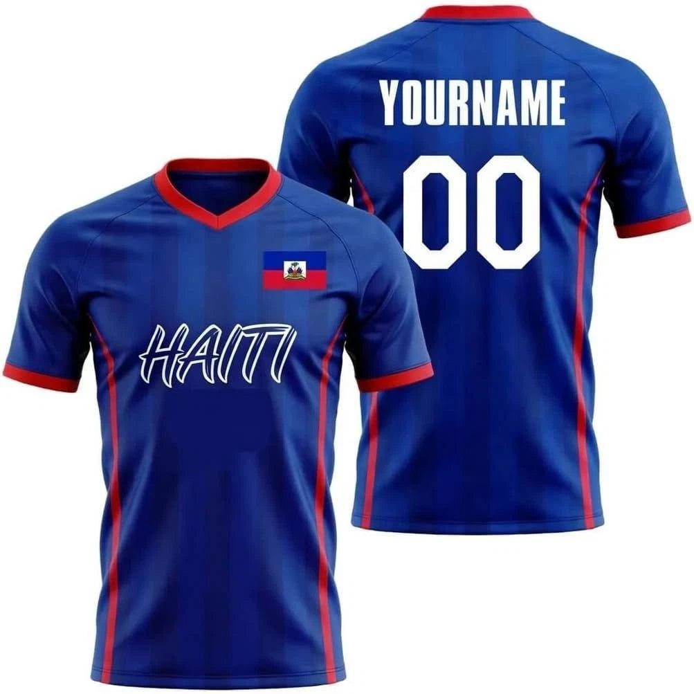 Haiti Black Gold Soccer Jersey Custom Name Number Football Shirt Mens Fan Gift