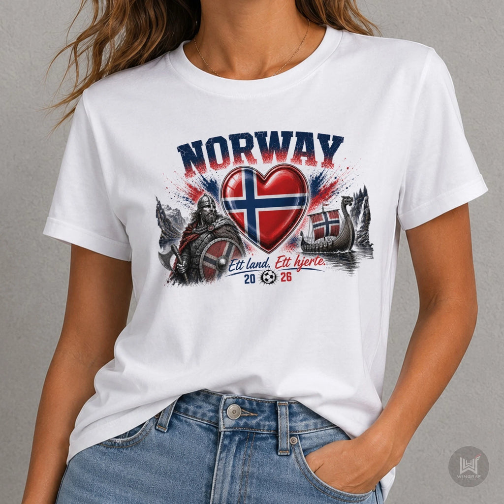 Norway t shirt 2026 flag football tee gift heart Norge Viking soccer Noreg top