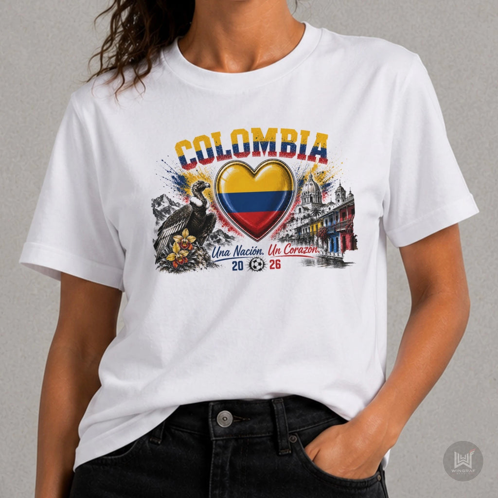 Colombia t shirt football 2026 fan flag national soccer top art design tee gift