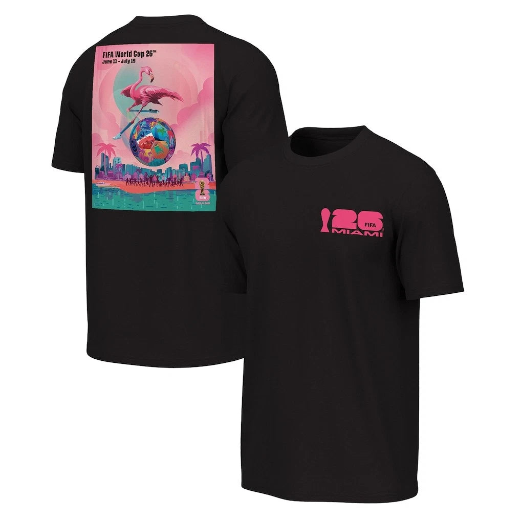 World Cup Miami Poster Graphic Soccer Fan T Shirt Unisex