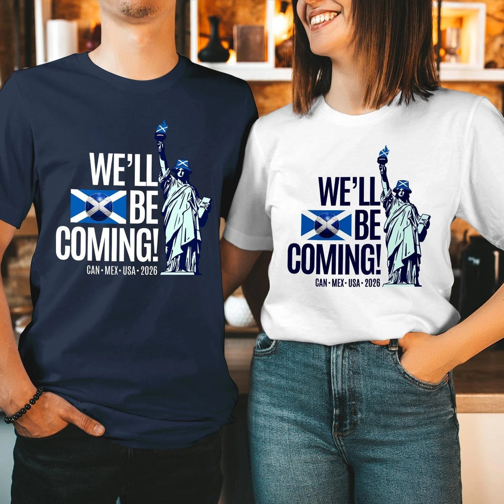 We'll Be Coming, USA 2026, No Scotland No Party Football T-Shirt (SC-7)