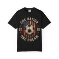 One Nation One Dream 2026 Soccer T-Shirt | American Flag Vintage