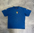 Kappa Italy Vintage Soccer Jersey T Shirt Blue Men XL Cotton Embroidered