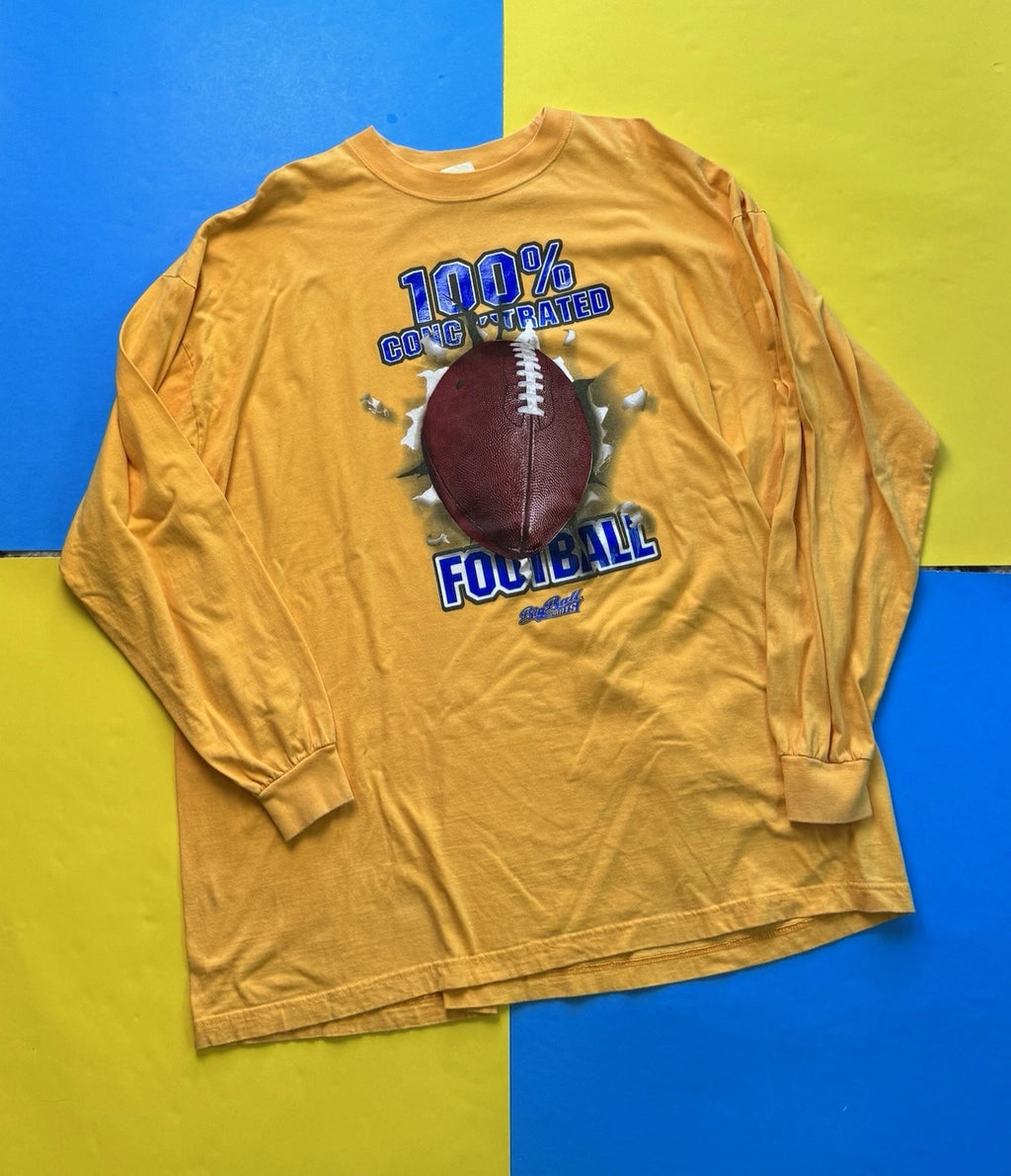 Vintage 90s Big Ball Sports Football Graphic Shirt Men 4XL 100% Concentrated
