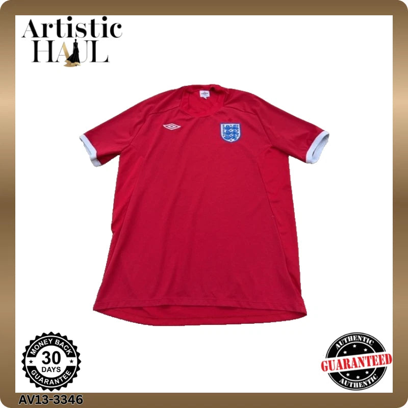 Umbro Men's Red England Football Jersey Size 44 EU Vintage Soccer Shirt
