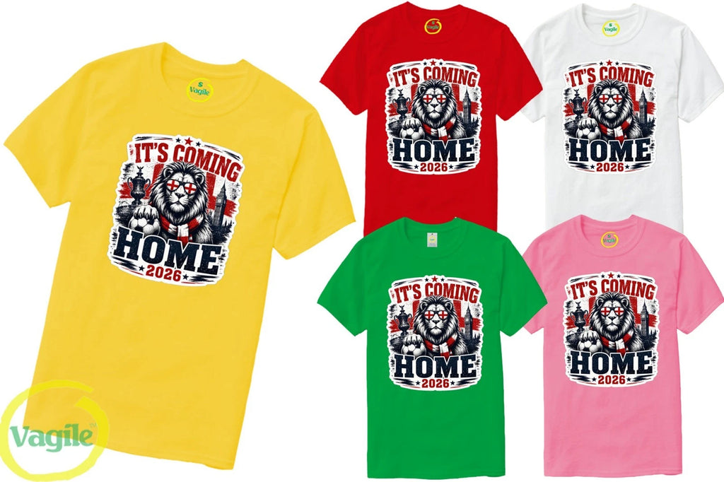 England Football World Cup 2026 Adult Kids T-Shirt Coming Home Lion Soccer Tee