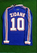 France Zidane #10 World Cup 1998 Blue Soccer Home Jersey Long Sleeve