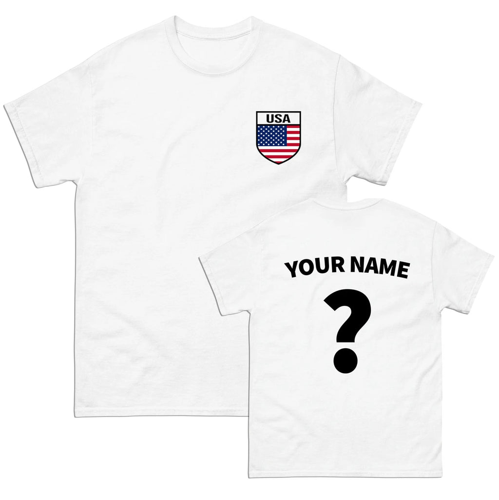 USA Badge football T Shirt, Personalised football Tee,Custom Name and Number Top