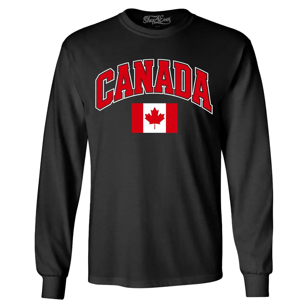Canada Flag Leaf Soccer Season Football Long Sleeve Canadian Flag Shirt