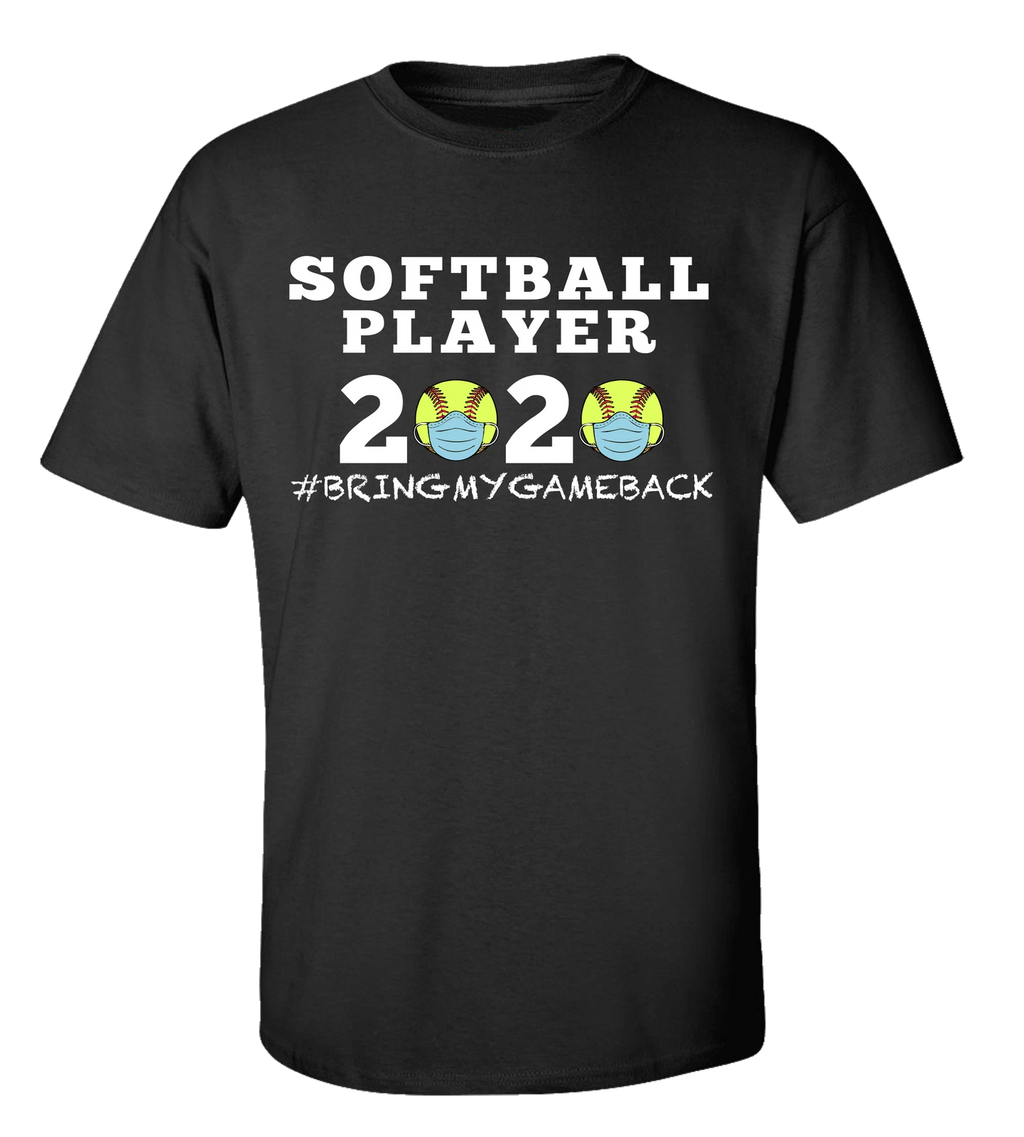 Women's Unisex Adult Softball Player 2020 Bring My Game Back Short Sleeve