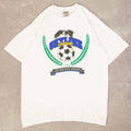 Oneita Vintage 90s Skyline League Soccer Graphic T-Shirt XL Mens White