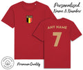 Belgium Flag T-Shirt 2026 Personalised Name & No Adult Kids Baby, Football