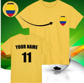 Personalised Colombia  Football T-Shirt Custom Name And Number Sports Lover Top