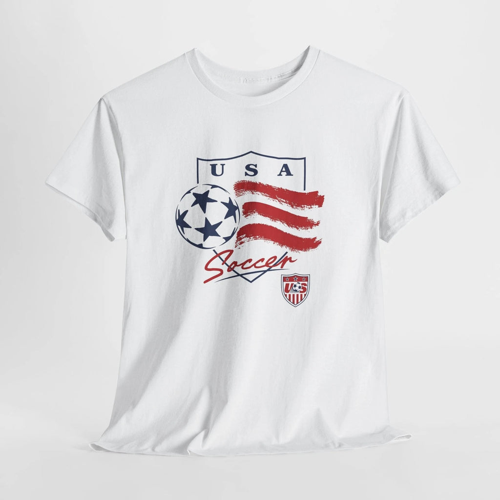 USA Soccer Crest Tee | American Flag Soccer Ball Shirt