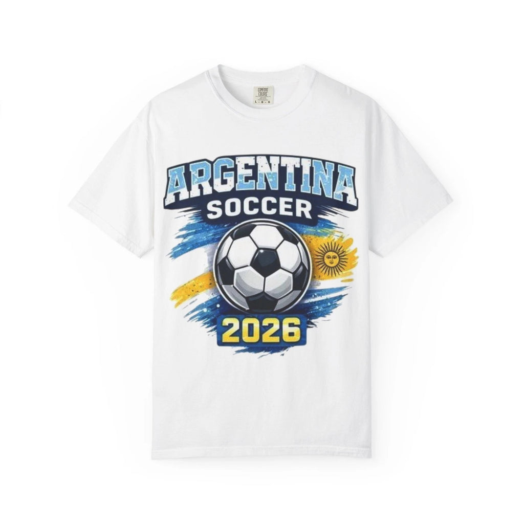 Argentina World Cup Soccer 2026 T-Shirt | Football Ball, Flag Accent