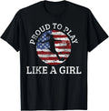 Soccer Player Girl USA American Flag 4th of July Gift Unisex T-Shirt