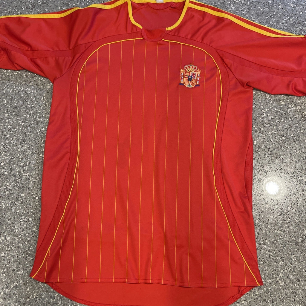 SPAIN 🇪🇸 RED FOOTBALL SOCCER JERSEY *See Pics & Details-PREOWNED