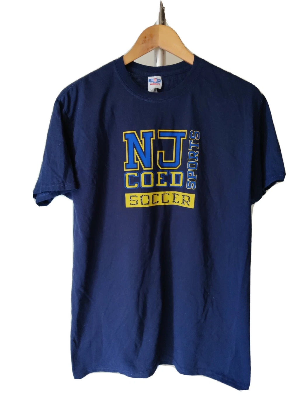 NY Soccer Shirt Men's Size Medium Navy Blue In Good Condition, 100% cotton