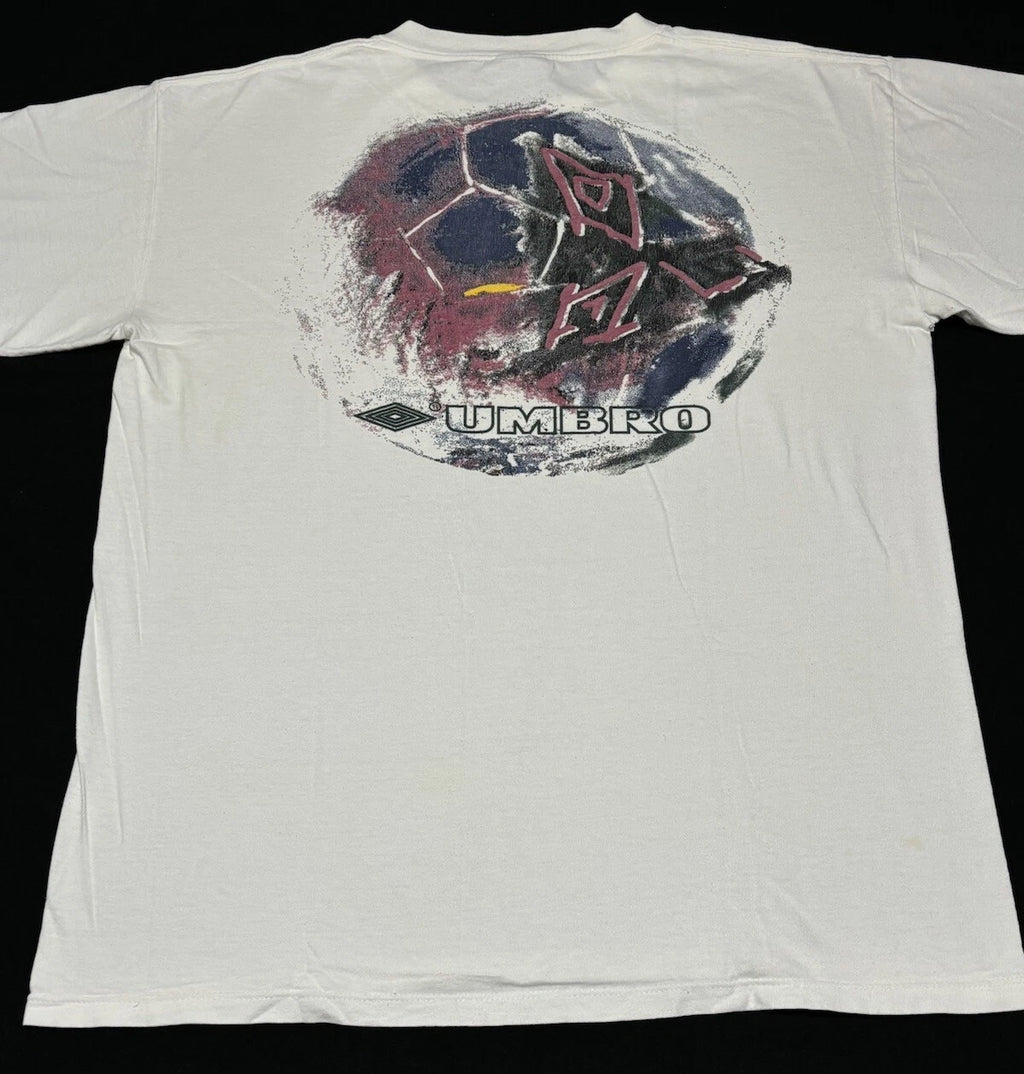 Vintage 90s Umbro Soccer Print T Shirt Made In USA Ball Graphic Adult Size XL