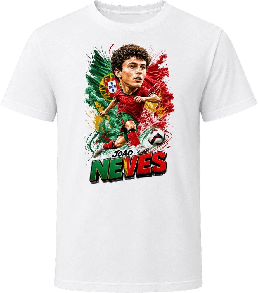 Joao Neves Portugal Soccer Caricature 2026 World Cup T Shirt