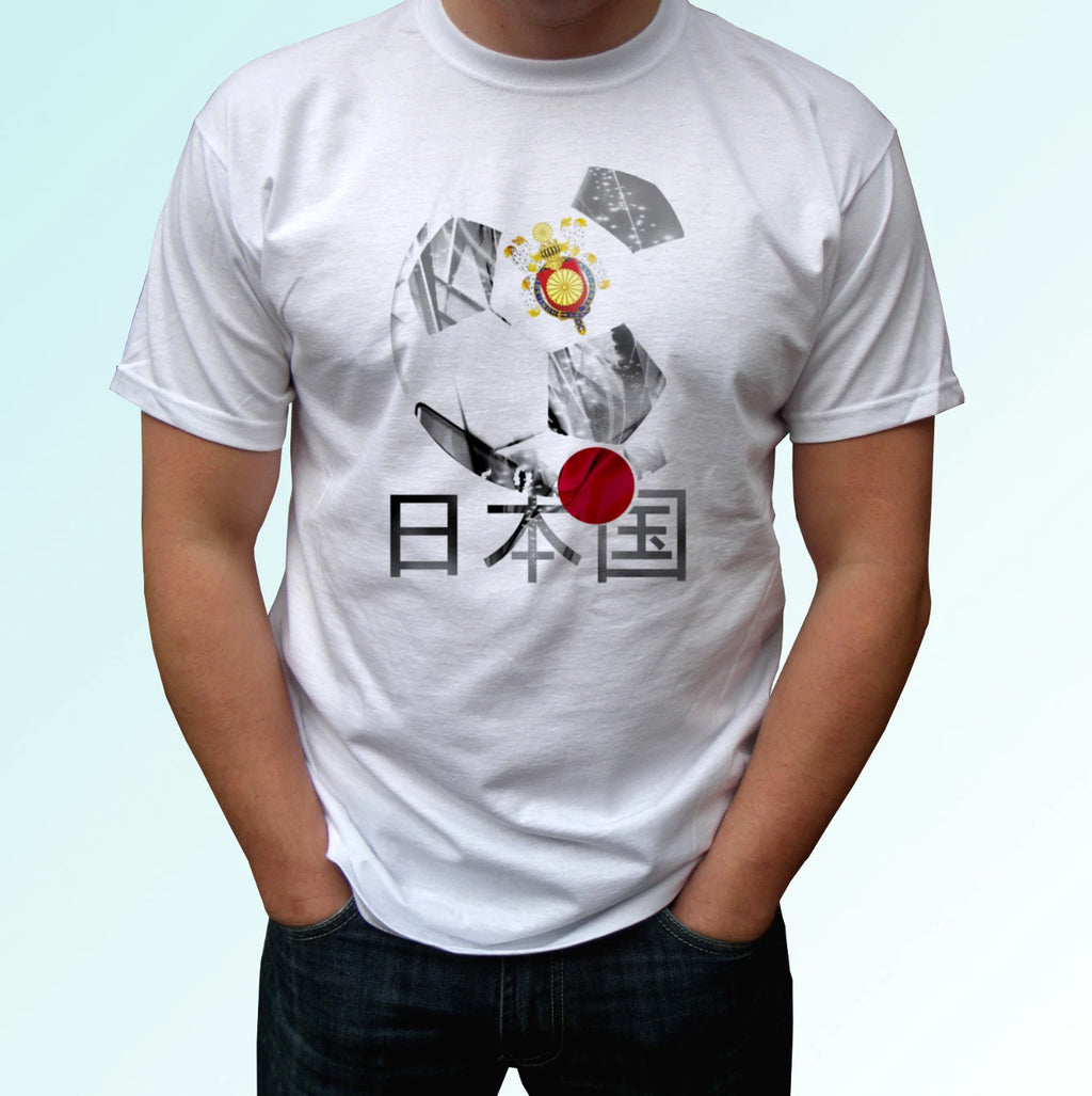 Japan football flag white t shirt design soccer gift cup top tee all sizes