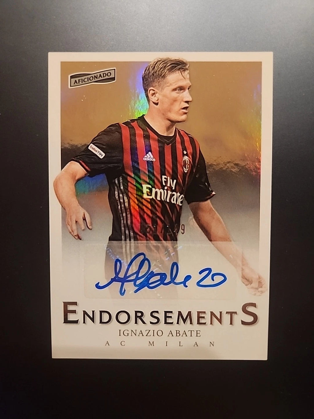 2016-17 Panini Aficionado Endorsements #12 Ignazio Abate AC Milan Autograph /149