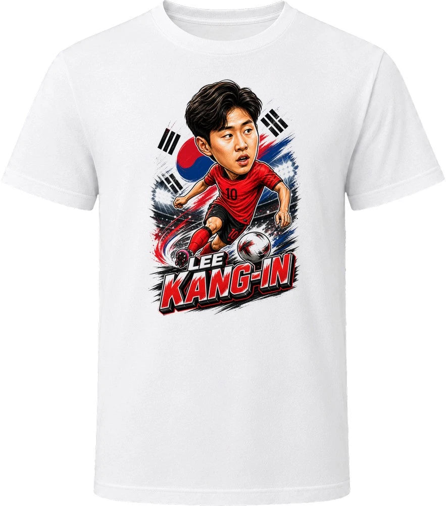 Lee Kang-in, South Korea Caricature Soccer 2026 T Shirt