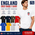 England Football T-Shirt St George Cross Chest Badge World Cup Tee 2026 Gift
