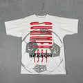 Vtg Team Gear T-shirt Men’s Large Gray Heather Soccer Futbol All Over Print 90s