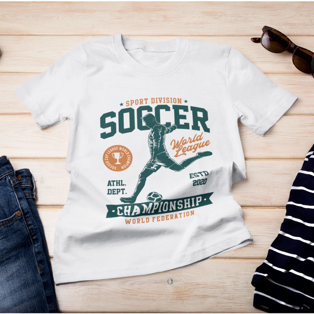 Soccer World League Championship Graphic Tee Vintage Sport Division Shirt XS-3XL