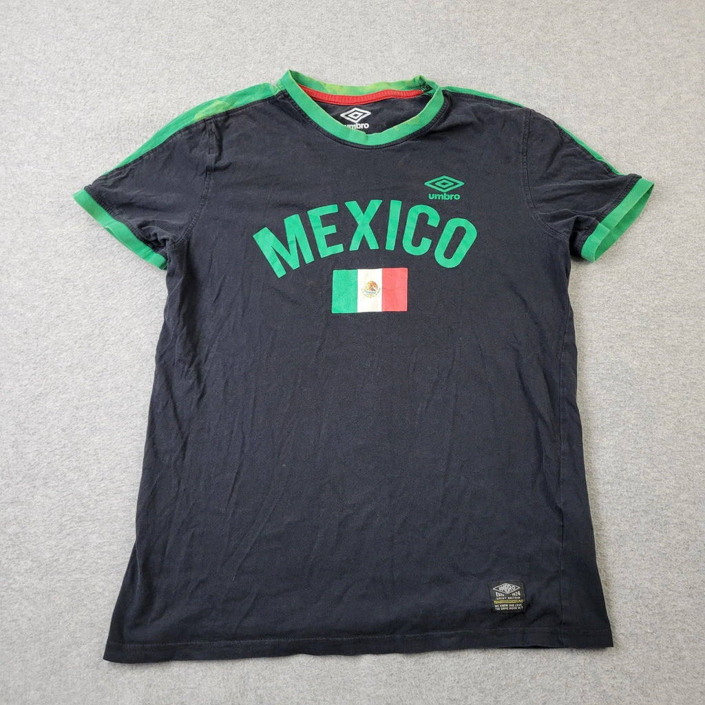 Umbro Shirt Mens Small Black Mexico Soccer Futbol Team Graphic