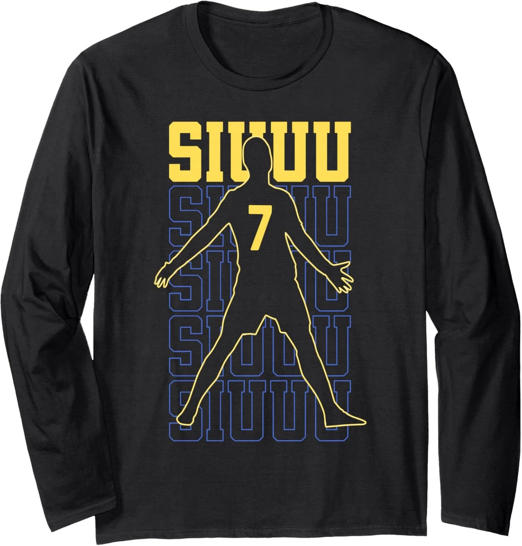 Siu Funny Ronaldo Present for Soccer Lovers Funny Long Sleeve T-Shirt