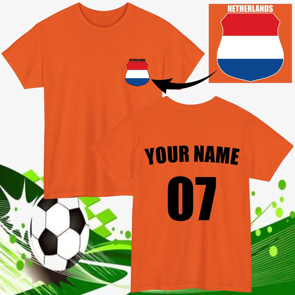 Personalised Netherlands Football T-Shirt Custom Name Number Fan Gift Unisex Top