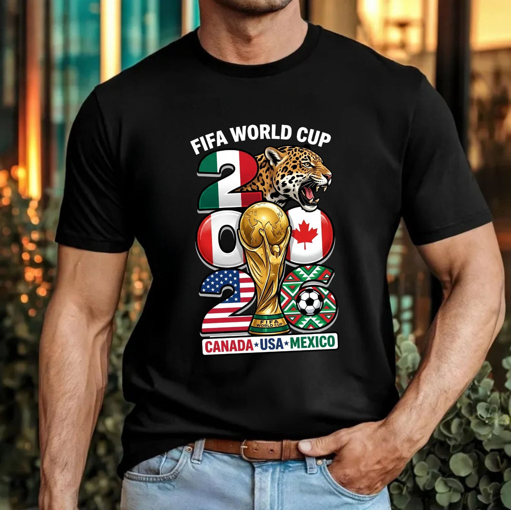 Football Tournament 2026 T-Shirt Trophy & Jaguar Canada USA Mexico Fans Gift Top
