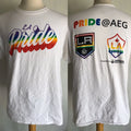 LOS ANGELES KINGS x LA GALAXY GAY PRIDE NHL MLS Hockey Soccer T-Shirt Size Large