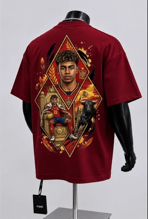 Lamine Yamal Inspired Spain Soccer Graphic T Shirt Oversized Football Fan Tee
