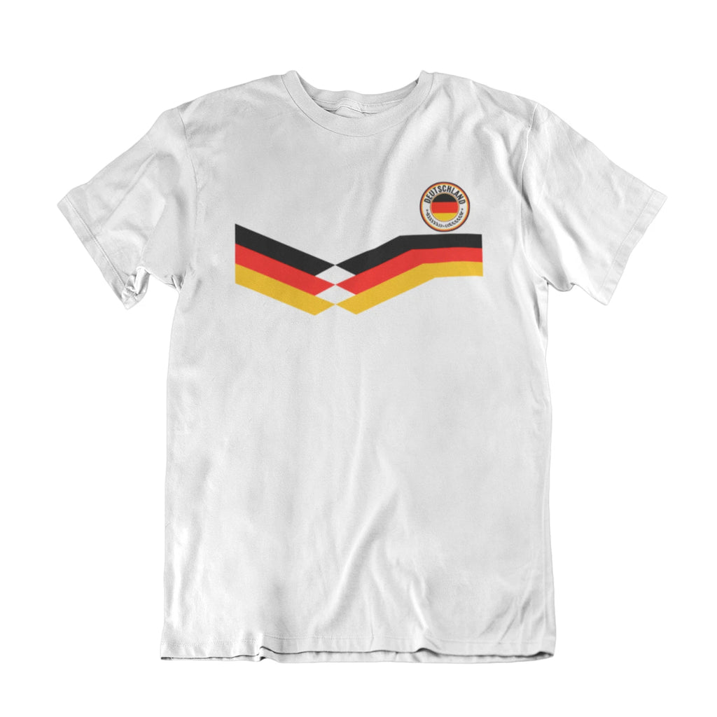 Mens GERMANY  Retro Strip Football 2026 Tee T-Shirt German Euro World Cup Kit
