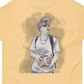 Teen with a Football - Classic T-shirt Graphic Tee Funny Cool Sketch Art