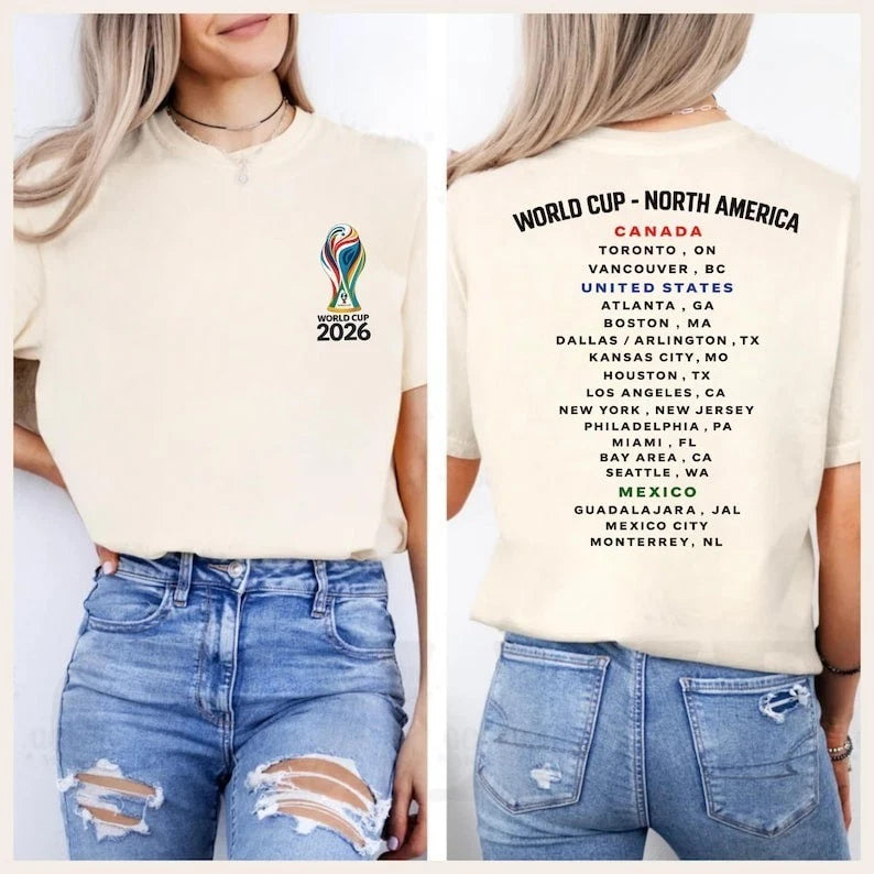 2026 World Cup Host Cities Shirt, North America Soccer Tee