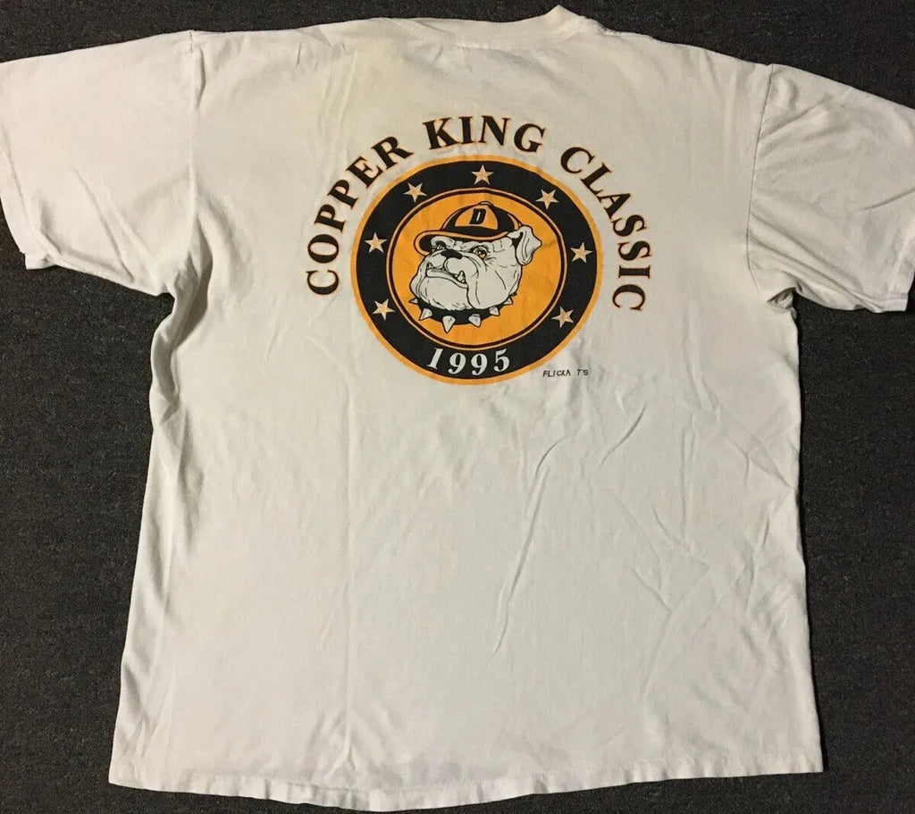 Vtg 90s Bulldogs Copper King Classic Faded Shirt L Arizona School PE Grunge Dog
