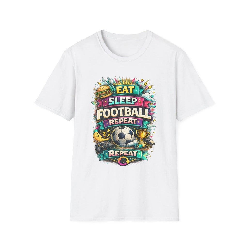 Eat Sleep Football Repeat T-Shirt | Soccer Graphic Tee